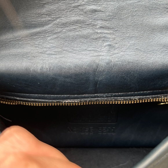 Rare Vintage Coach Ashland Bag 9914 Full Grain Cowhide Leather- Navy Blue - Picture 14 of 16